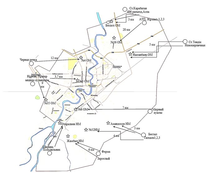 Карта атырауской области